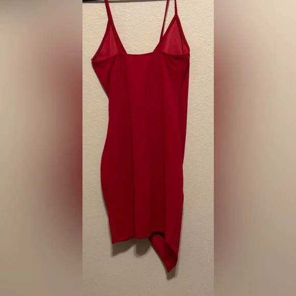 SHEIN V-Neck Body wrap Asymmetrical Dress Sz Small Red. - Picture 5 of 12